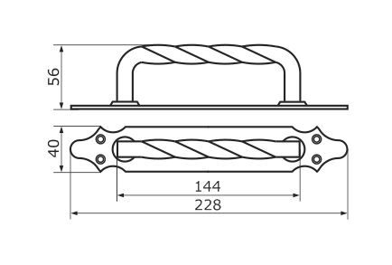 Домарт  мод.4 (225мм) черная Ручка-скоба декоративная (10)