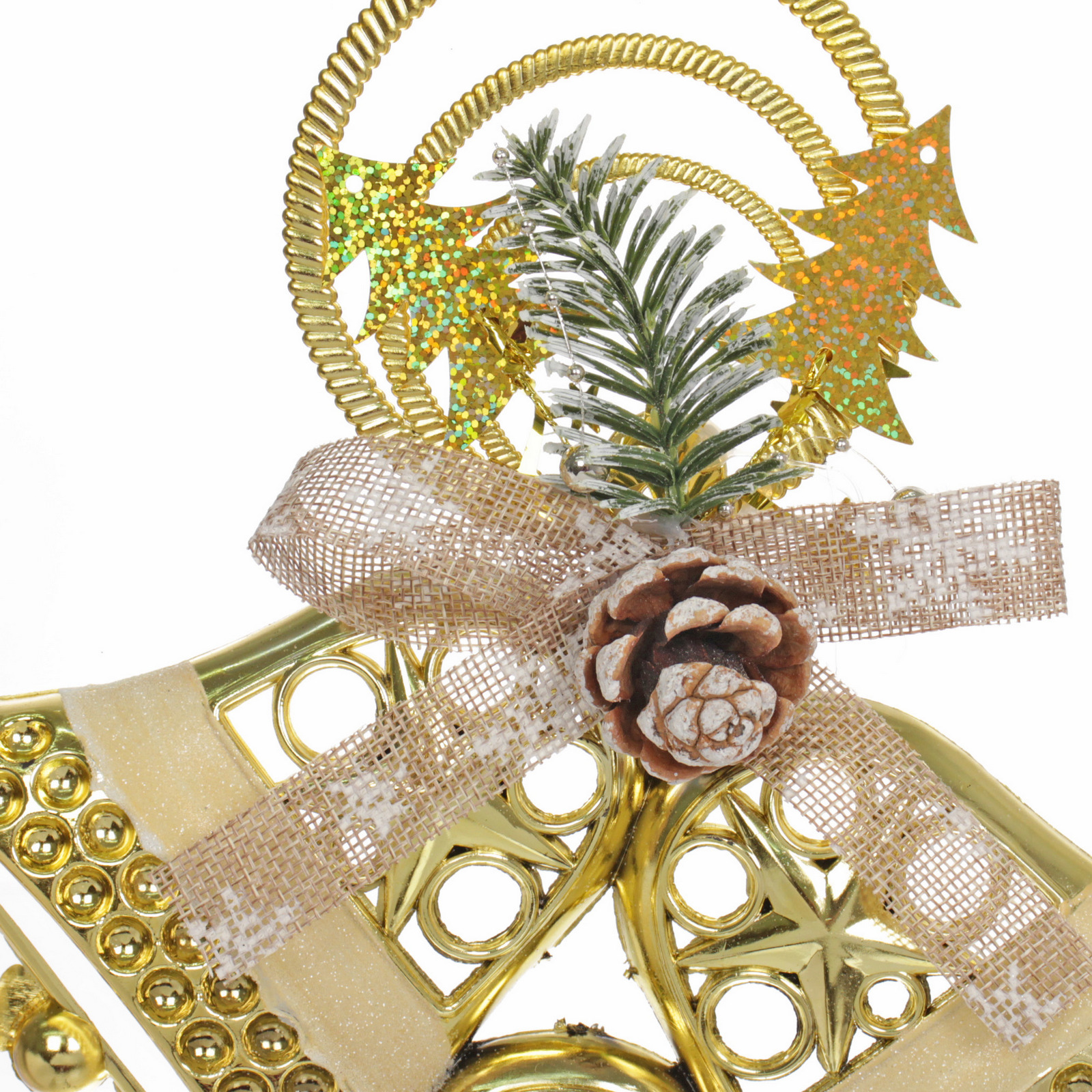 Украшение новогоднее "Лесной звон" 25*30 см, Золото