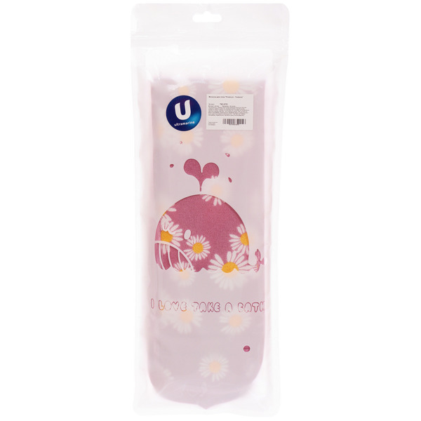 Мочалка для тела "Premium - Toskana", цвет сиреневый, 76*60*9см (ZIP пакет)