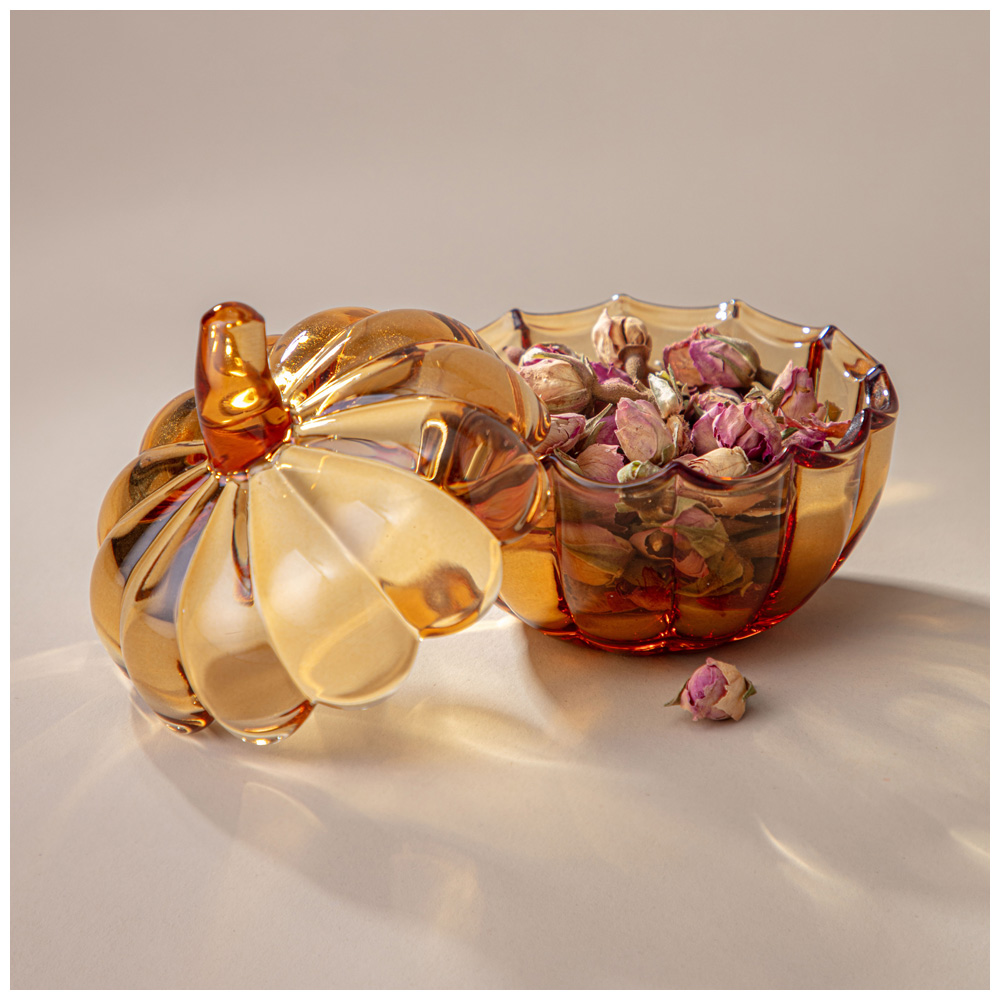 ЕМКОСТЬ ДЛЯ ХРАНЕНИЯ С КРЫШКОЙ, ТЫКВА, 10Х10Х10 СМ