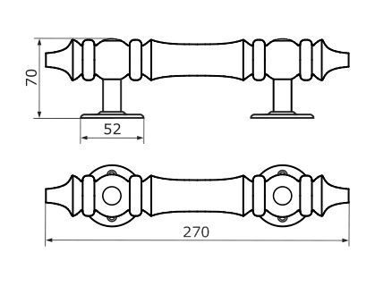Домарт  мод.18 (270мм) светлая (черная) Ручка-скоба декоративная (10)