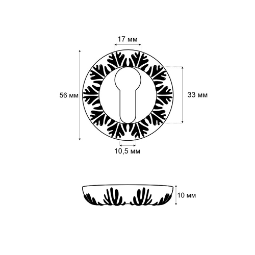 Накладка на цилиндр Trodos "ET04-AL", белый золото