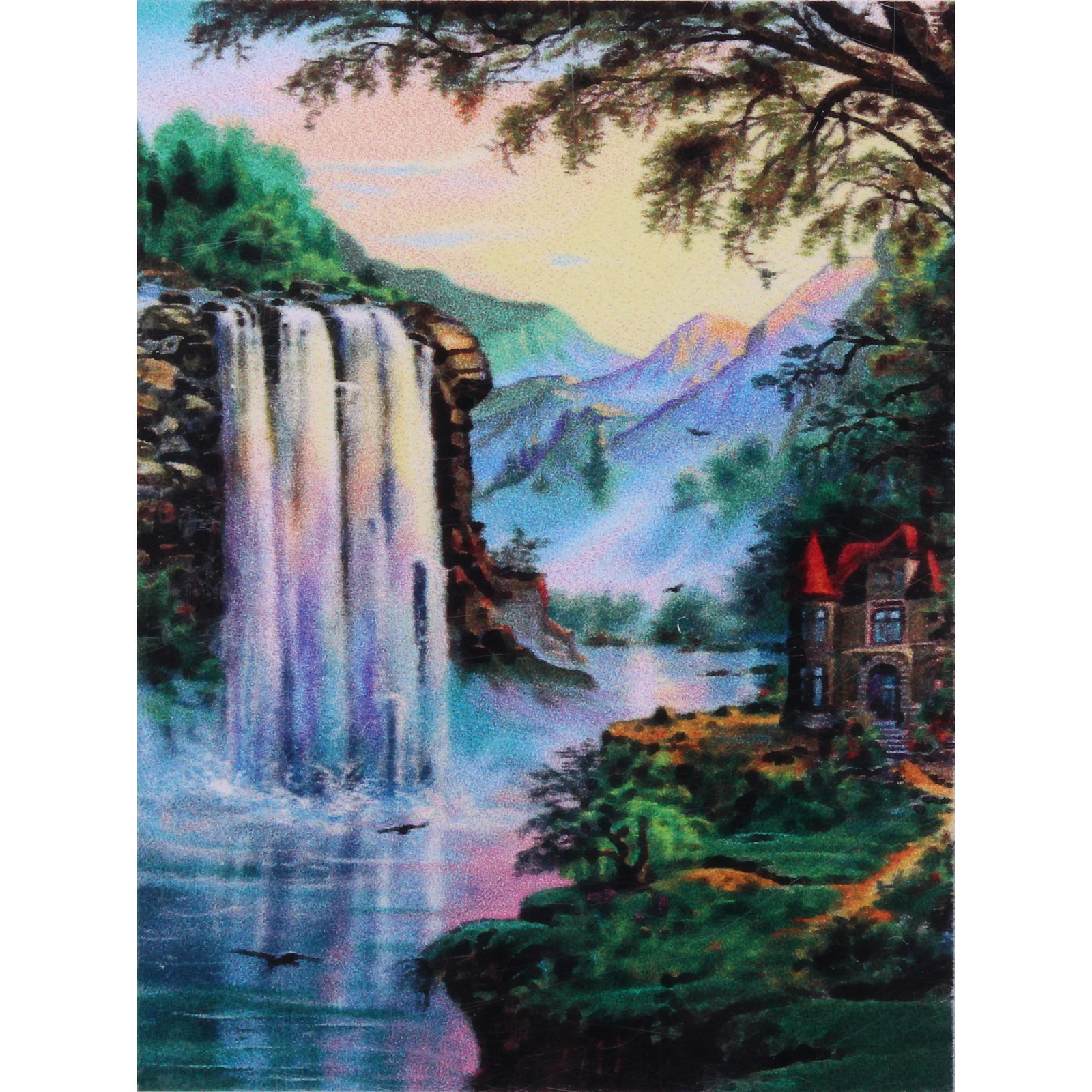 Алмазная мозаика в рулоне 30*40см полная выкладка "DIAMOND", Водопад