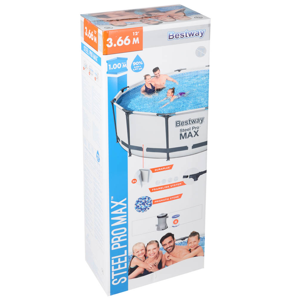 BESTWAY Бассейн каркасный круглый, 366x100см, 9150л, фильтр-насос арт. 58148 в комплекте, 56260