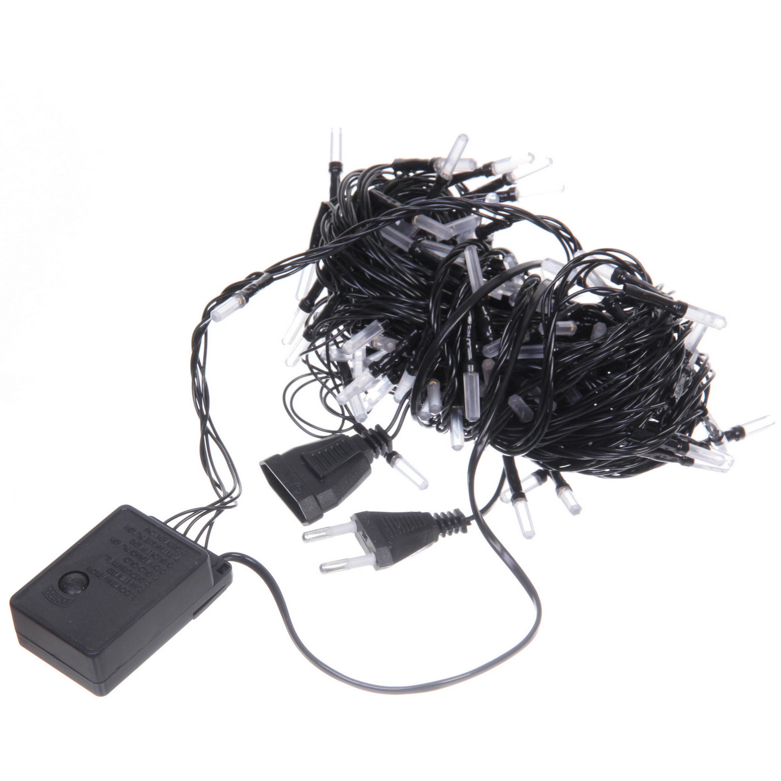 Гирлянда для дома "Кристаллы"  9,5 м 100 ламп LED черный пров., 8 реж.,IP-40, Жёлтый (возможность соединения)