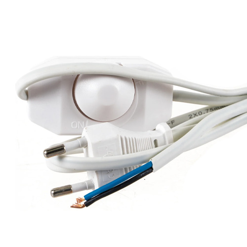 Шнур с плоской вилкой и диммером Smartbuy, 1,7 метра белый ШВВП 2х0,75мм2 (SBE-06-P07-w)