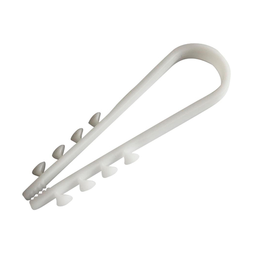 Дюбель-хомут для круглого кабеля 11x18 мм, 100 шт, SBE-CJ-18-w нейлон, белый