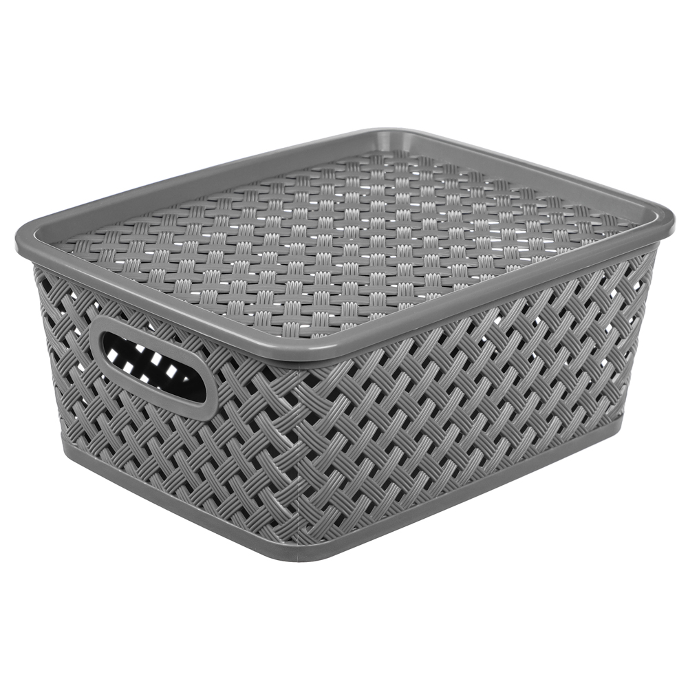 Корзина для хранения с крышкой VETTA "Сеул", 25x20x10см