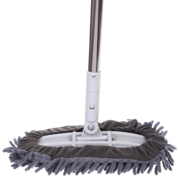 Швабра с насадкой из микрофибры, телескопическая ручка 77-120см силиконовое основание ZY5011