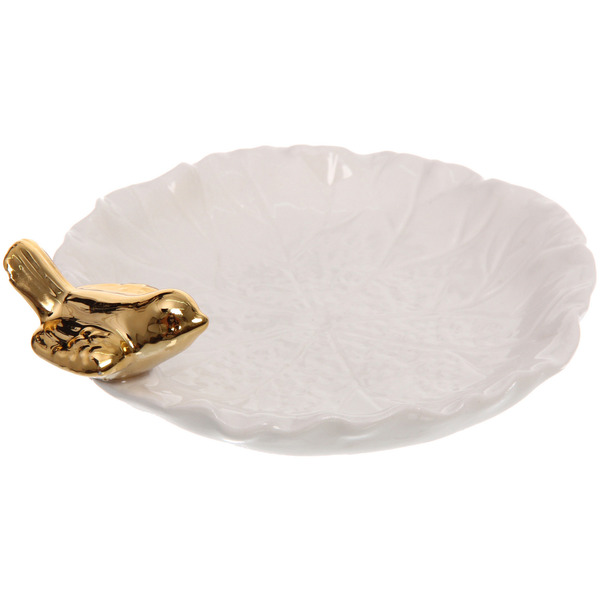 Подставка керамическая "GOLD Podarok", кувшинка, цвет белый, 12*12см (упаковка индив. пленка)