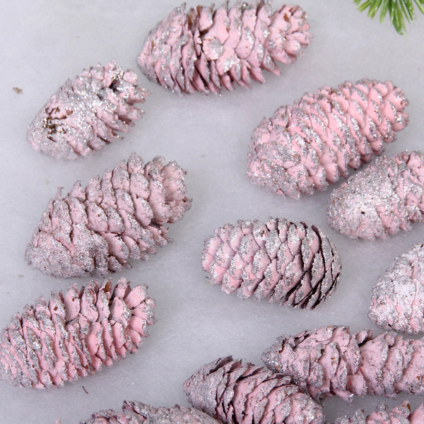 Композиция для декора "Сказочные шишки" 10*10*13 см (120 гр), розовый