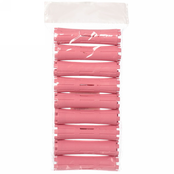 Бигуди пластмассовые-коклюшки 9шт "Styling", микс 6 цветов, d=2,2см (прозрачный пакет с подвесом), без резинки