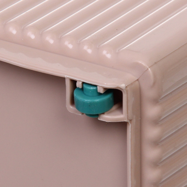 Лоток для хранения на двух колесиках "АТЛАНТА", цвет пудрово-бежевый, 34*14*25,5см (лейбл Селфи)