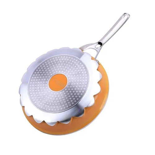Сковорода глубокая Amercook ARTMARTIN (COLORS) 26 см, 1,6 л, эксклюзивное гранитное антипригарное Greblon С3, желто-оранжевый/серый