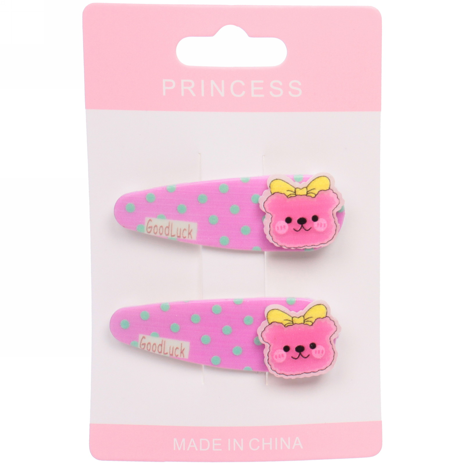 Зажимы для волос детские 2шт "Happy smile", мишка с бантиком, микс 4 цвета, 5*2см