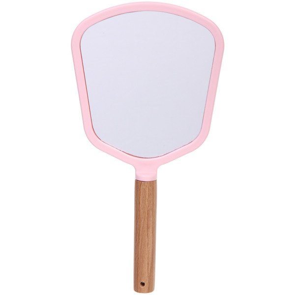 Зеркало косметическое с ручкой "Cute look - Королева", прямоугольник, цвет пудровый 12*25см,