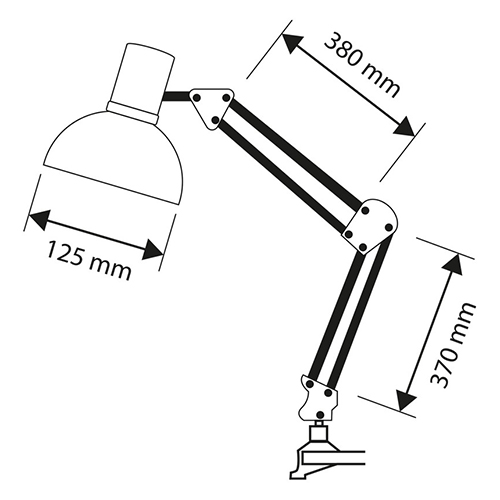 Настольный светильник под лампу E27 на струбцине, голубой (SBL-DLc-E27-bl)