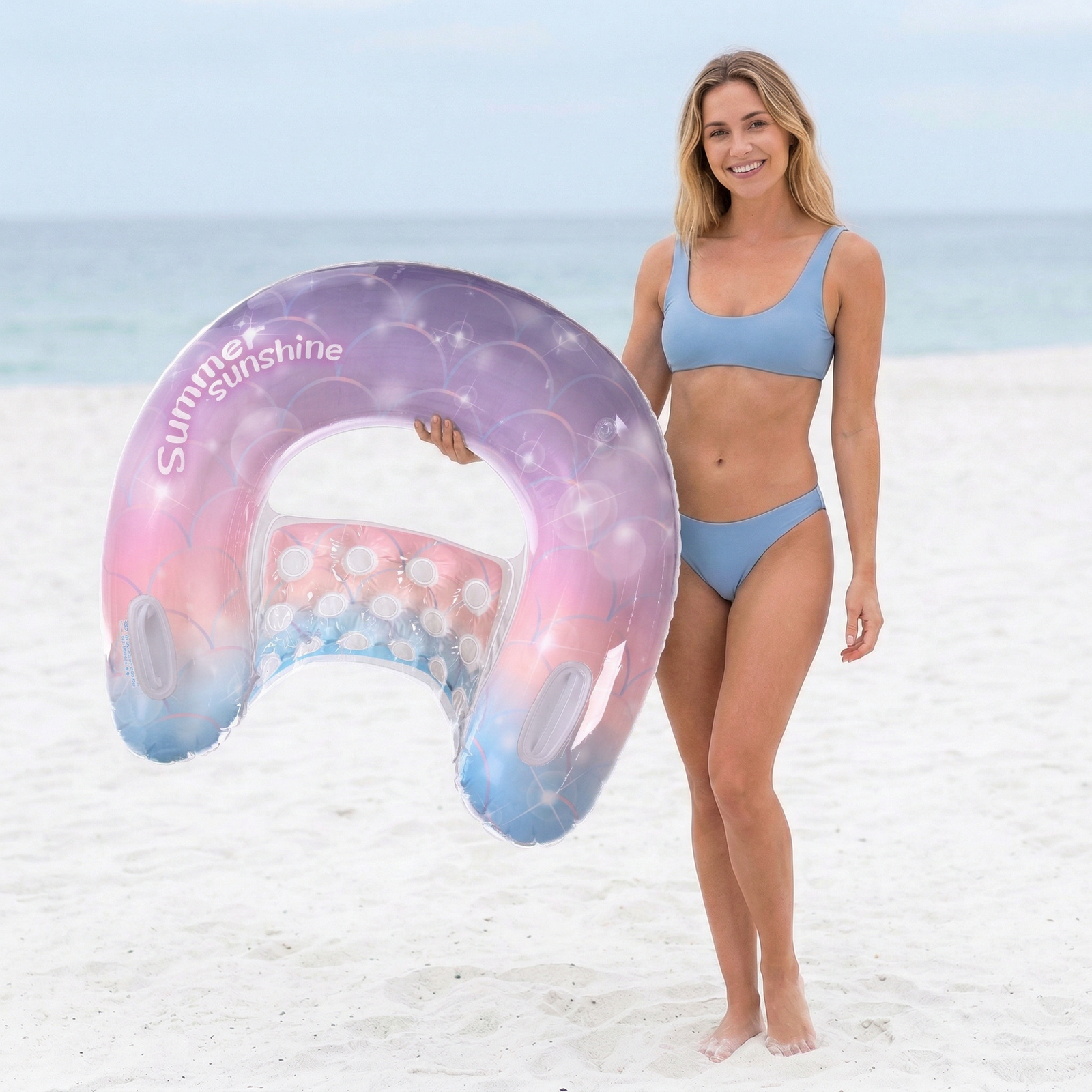 Надувное кресло-шезлонг для плавания Лаунж U-004. 120*80 см