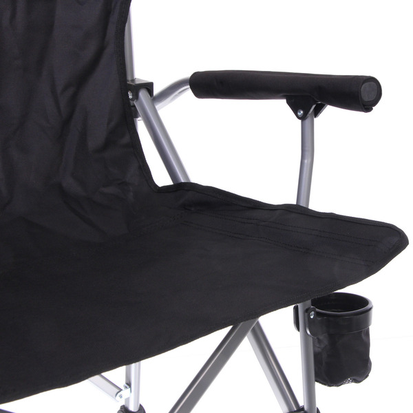 Кресло складное с подлокотниками до 100 кг SJ-0054, 58*58*92 см, цвет: чёрный, ТуристМастер