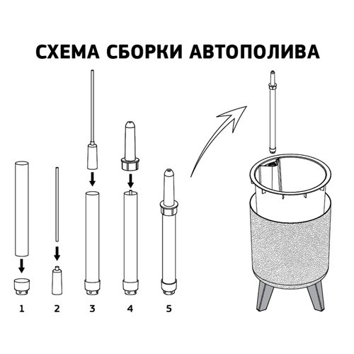 Кашпо 19 л IDEA ФЛОРИАН М 3159, высокое, 300 мм, с автополивом, графитовый