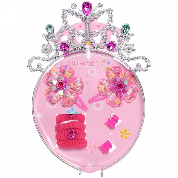 Набор аксессуаров для волос детский "The princess- Лейла", микс 3 цвета (ободок, 4 резинки, 2 заколки,2 краба), 14*22 см
