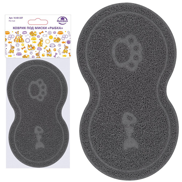 Коврик под миски "Рыбка". Размер 45х26 см. 