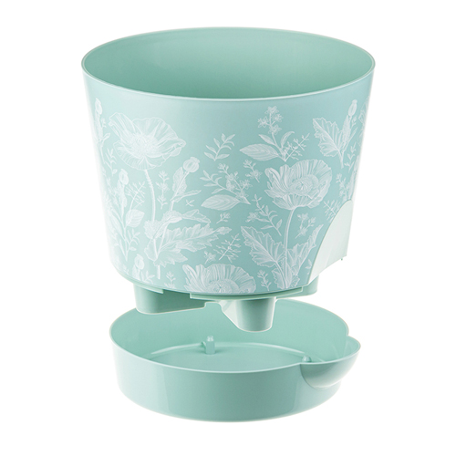 Кашпо 0.8 л IDEA НИКА ДЕКО М 3076, 120 мм, с прикорневым поливом, маки