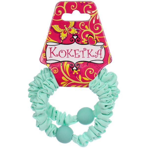 Резинки для волос 2шт "Мята", бусинки, микс 5 цветов, d-5см (Кокетка)