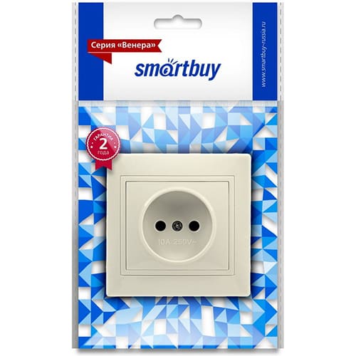 Розетка 1-местная без заземления 10А бежевая "Венера" (SBE-01i-10-S1-N-c)