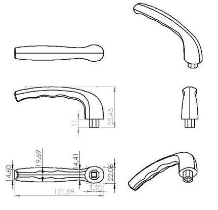Ручка для пластиковых окон ЭЛИТ (WINSA) штифт 35 мм белая RAL-9016 (100,5!!!) 