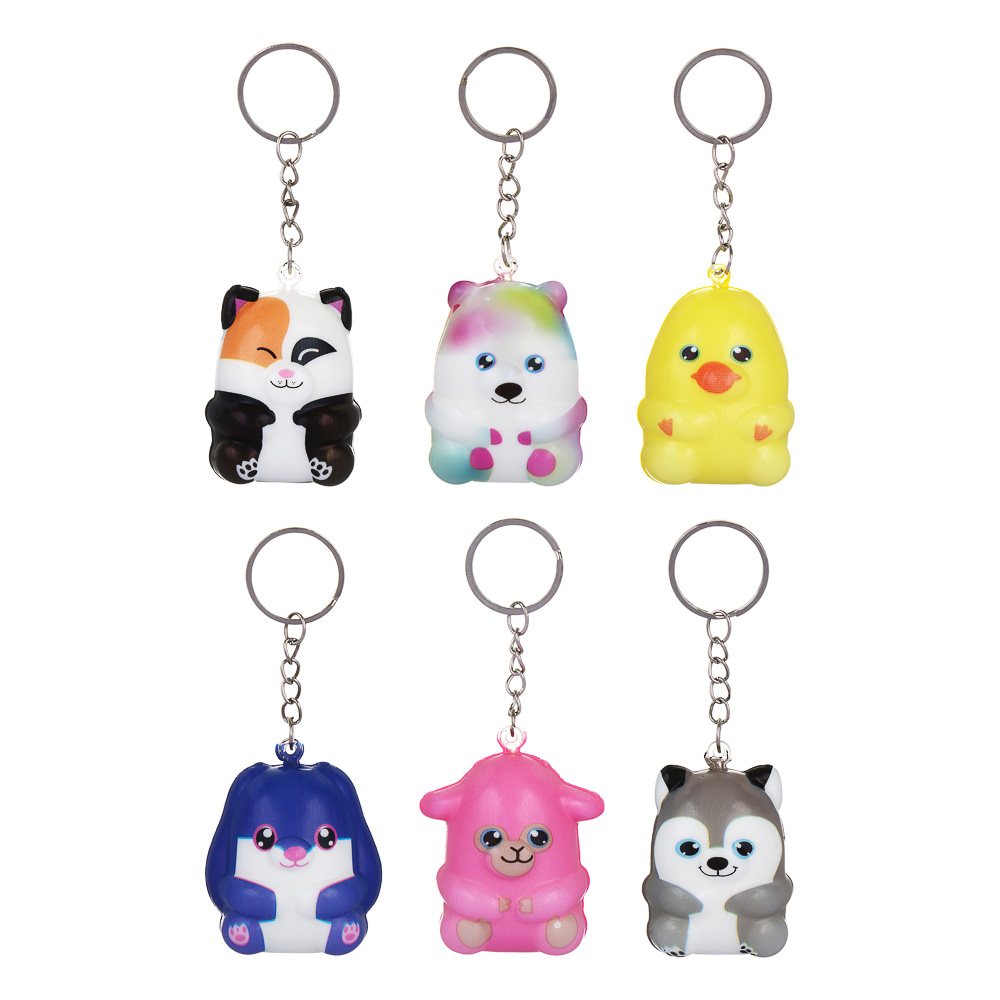 ИГРОЛЕНД Игрушка антистресс, мялка - брелок "Малыш в корзиночке", PU, 12х17см, 12 дизайнов