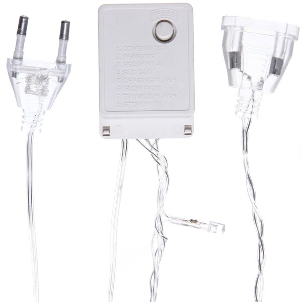 Гирлянда для дома  9,5м 100 ламп LED прозрач.пров.,8 реж, IP-20, Розовый (возможность соединения)