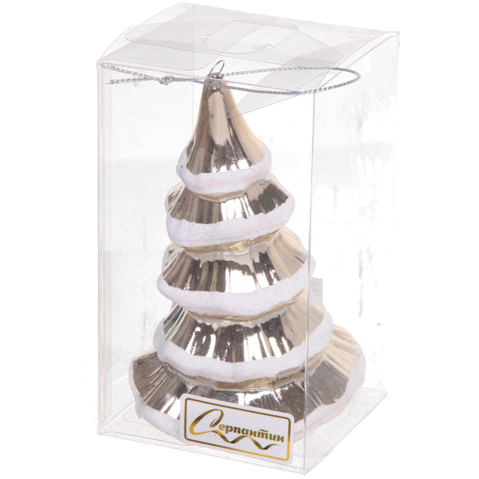 Ёлочная игрушка "Сказочная ёлка" 7*7*11,5 см, шампань