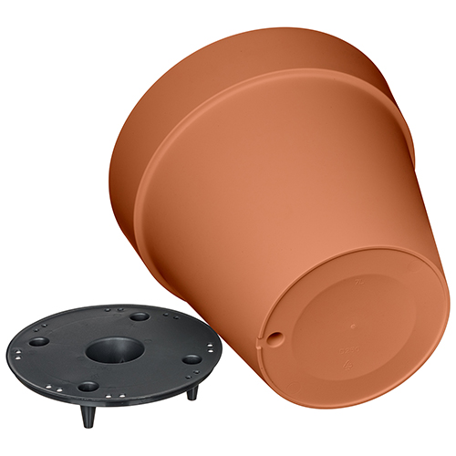 Горшок для цветов 7 л Homver Tarragon 221610532/01, 250 мм, со вставкой, терракотовый