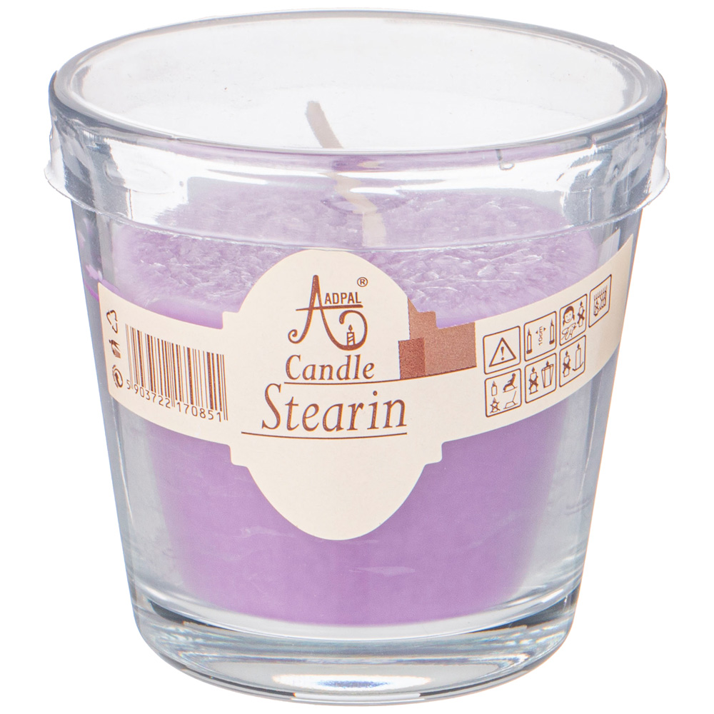 Свеча ароматическая стеариновая в стакане LAVENDER д. 7,5 см; высота 7,5 см