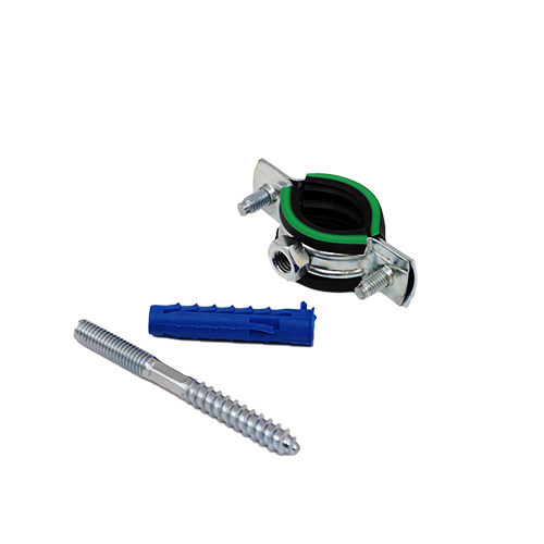 Хомут сантехнический +шпилька шуруп +дюбель 25-28мм (3/4)  гайка М8 (10/170)