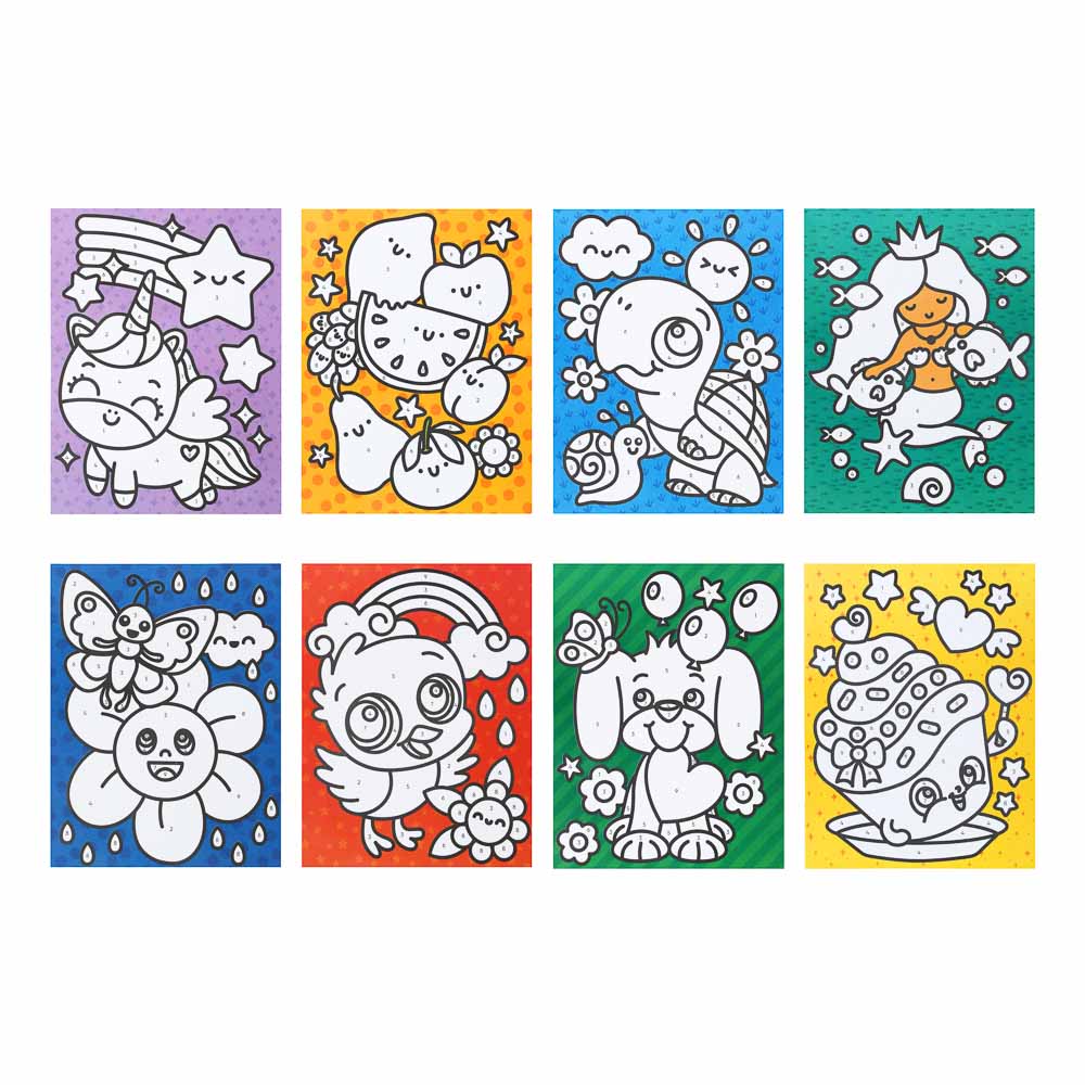 ХОББИХИТ Фреска из песка с цветным фоном "Микс", бумага, песок 8-10цв., 21х27см, 8 дизайнов