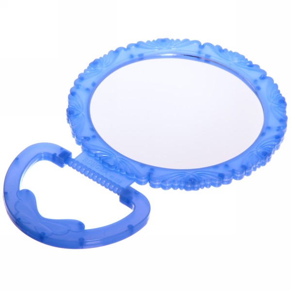 Зеркало настольное в пластиковой оправе "Ажурный кант" круг, подвесное, цвет микс, d-15см (Стикер на минивложение10шт)