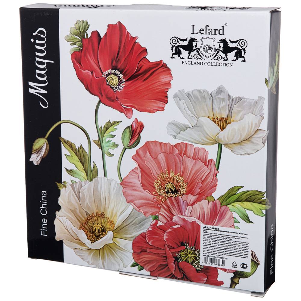 БЛЮДО ДВУХЪЯРУСНОЕ LEFARD, МАКИ, 20, 5 / 27 СМ, КОР=18ШТ.