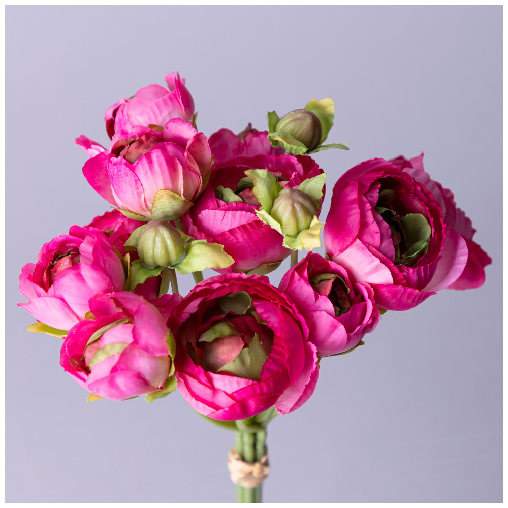 БУКЕТ ИСКУССТВЕННЫХ ЦВЕТОВ, РАНУНКУЛЮС, ВЫСОТА= 27СМ, МАЛ=12ШТ./КОР=72ШТ.