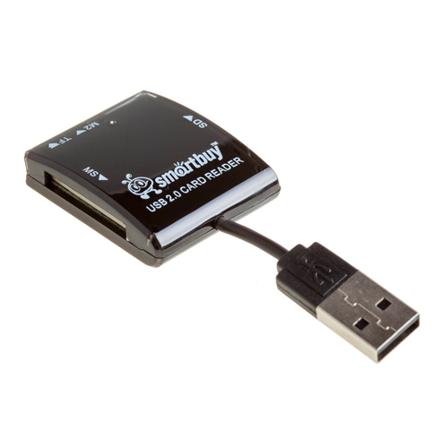 Картридер Smartbuy 713, USB 2.0 - SD/microSD/MS/M2, черный (SBR-713-K)