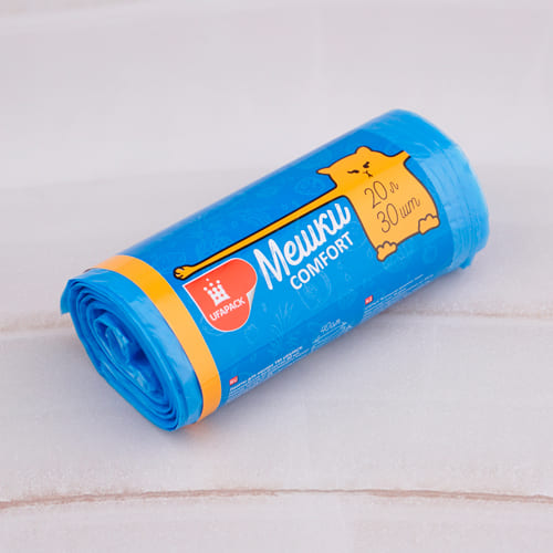 Мешки для мусора 20 л 30 шт 8мкм Уфа Пак ПНД синие (1/35)