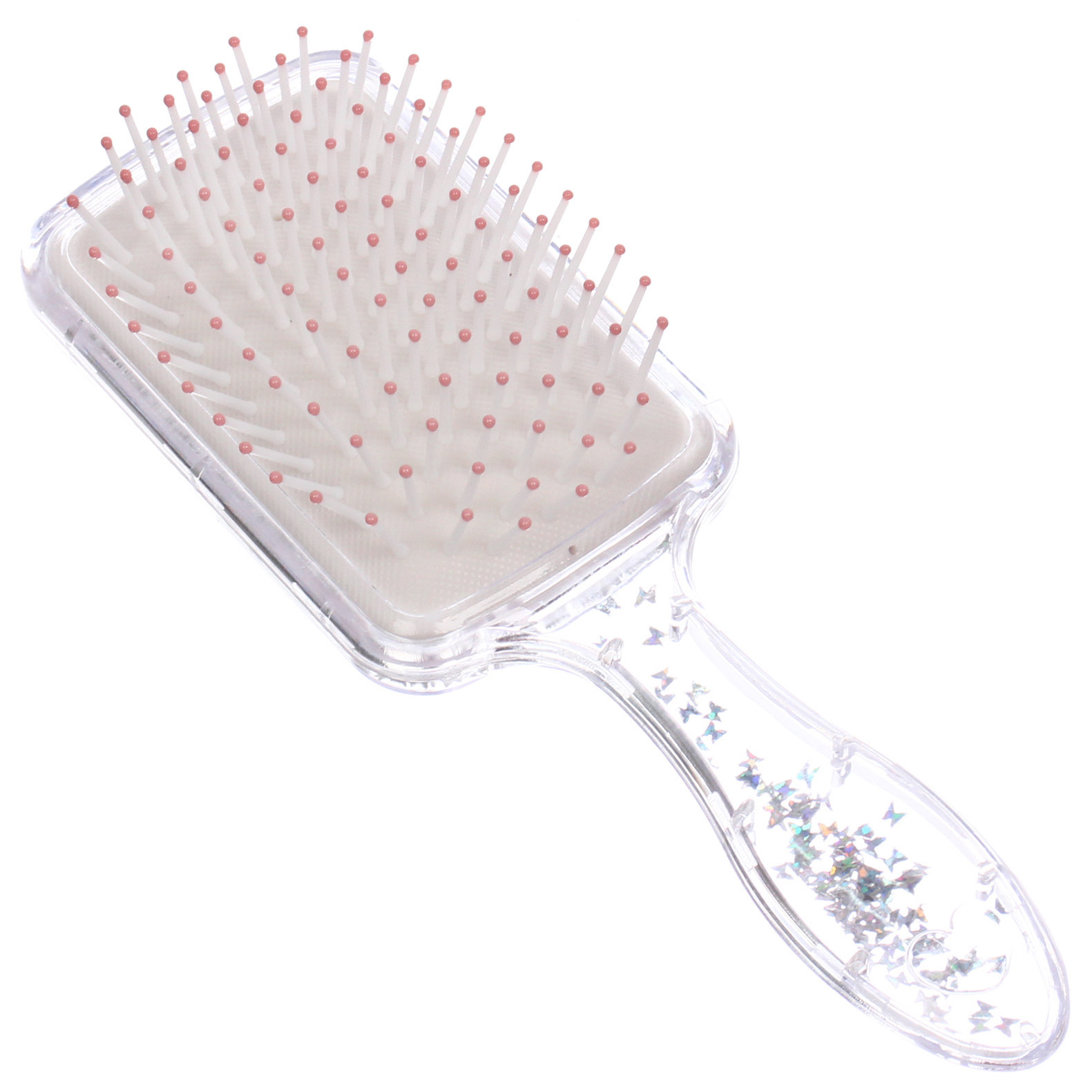 Расческа массажная прямоугольная "ЭЙФОРИЯ", микс 4 дизайна, 23*8,5см (PVC подвес)