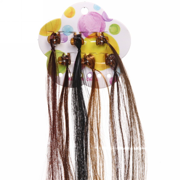 Заколка-краб для волос 6 шт "Bright strands - Лилу", цвет коричневый, 30см