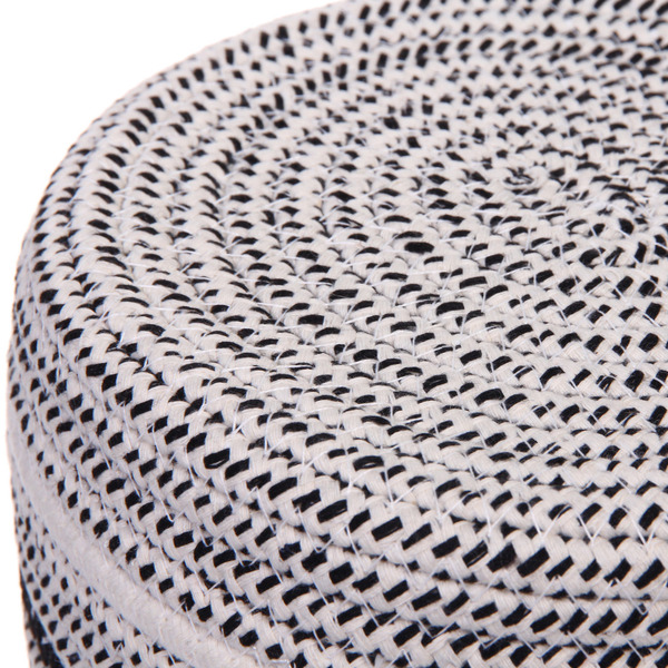 Корзинка вязаная интерьерная "ВАЛЬТА", цвет черный/белый, 18*10см, (лейбл селфи)