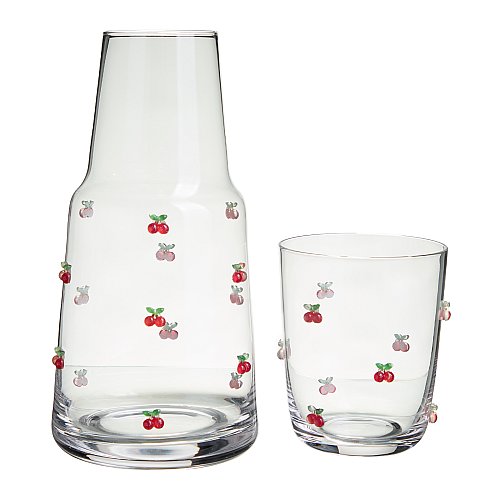 ГРАФИН С КРЫШКОЙ-СТАКАНОМ "FRUITY CHERRY" 890/330 МЛ