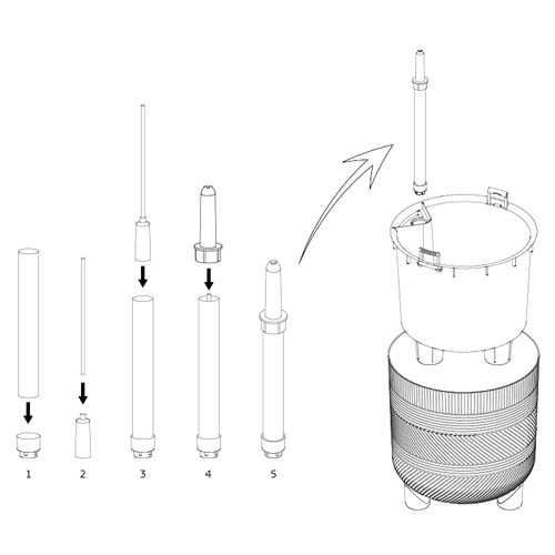 Кашпо 6.5 л IDEA ШЭНК М 3242, 220 мм  с вставкой, с автополивом, французский серый