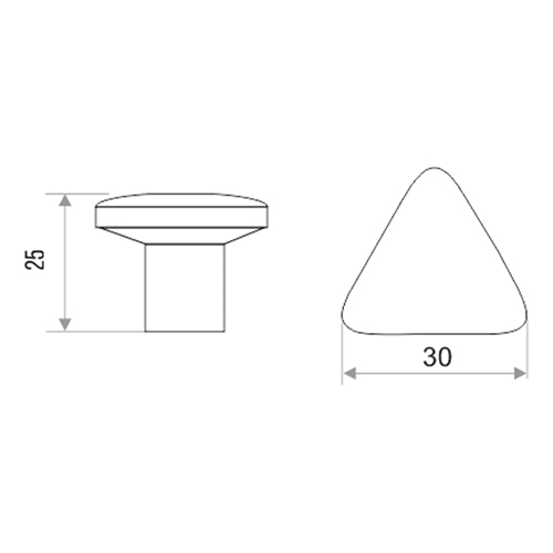 Ручка-кнопка мебельная Trodos "9088" сплав ЦАМ, черный матовый