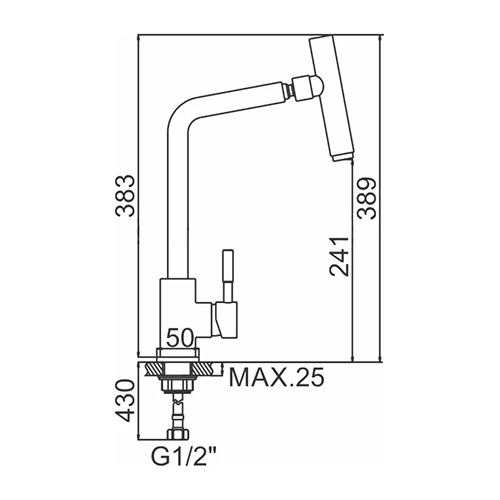 яяяСмеситель для кухни LEDEME L4998-5, картридж 35 мм, нержавеющая сталь (1/10)
