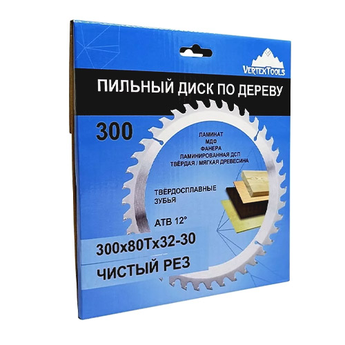 Диск пильный  по дереву, 300х80Тх32-30 vertextools 300-80-32